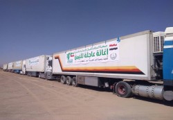 مأرب: وصول شحنة اغاثية كويتية تقدر ب200 طن للاسر النازحة في المحافظة 