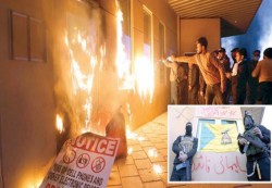 محتجون يحرقون موقعا أمنيا عند سفارة أمريكا بالعراق والبنتاجون يرسل قوات إضافية