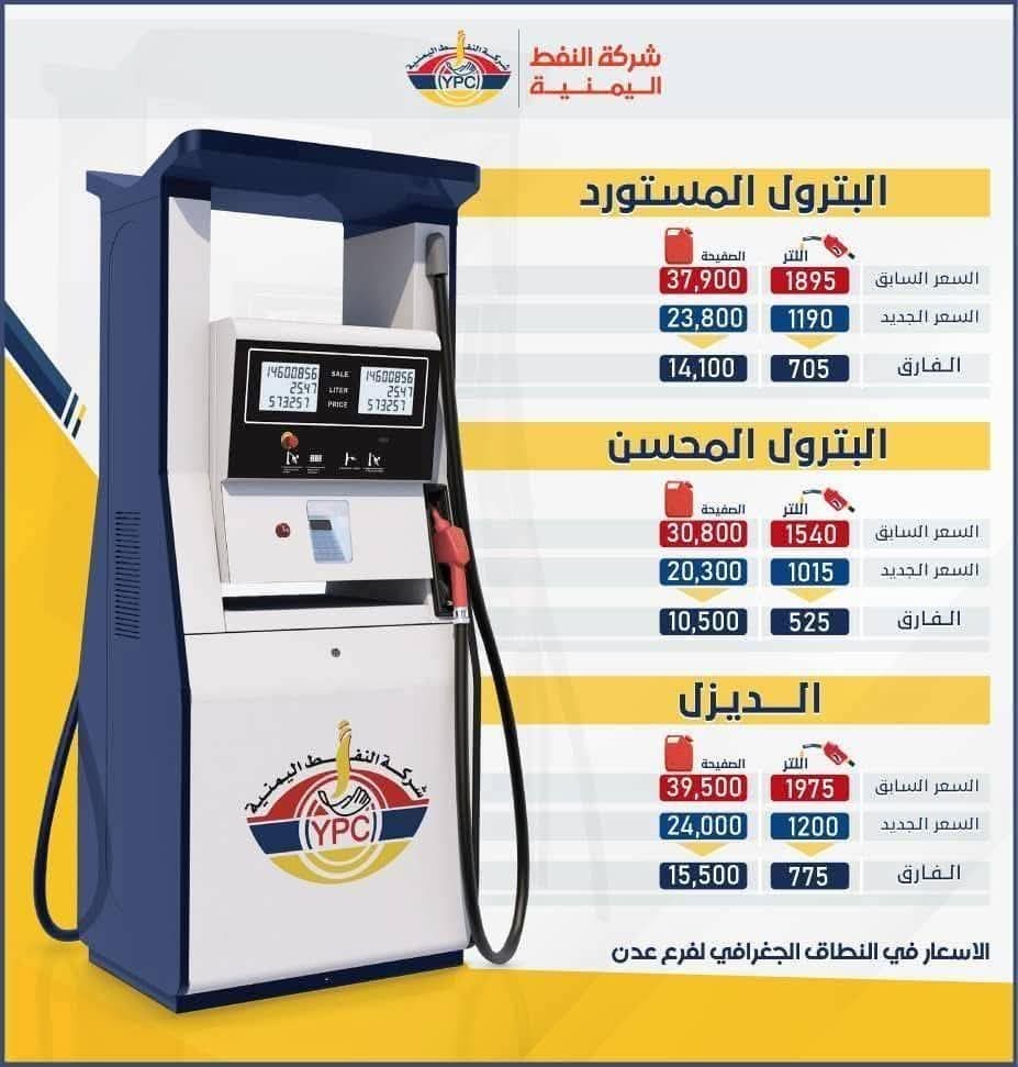 عدن: تخفيض جديد في أسعار المشتقات النفطية