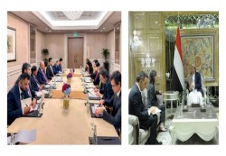 الزبيدي والبحسني ومجلي يبحثون مع سفراء غربيين المستجدات السياسية والاقتصادية