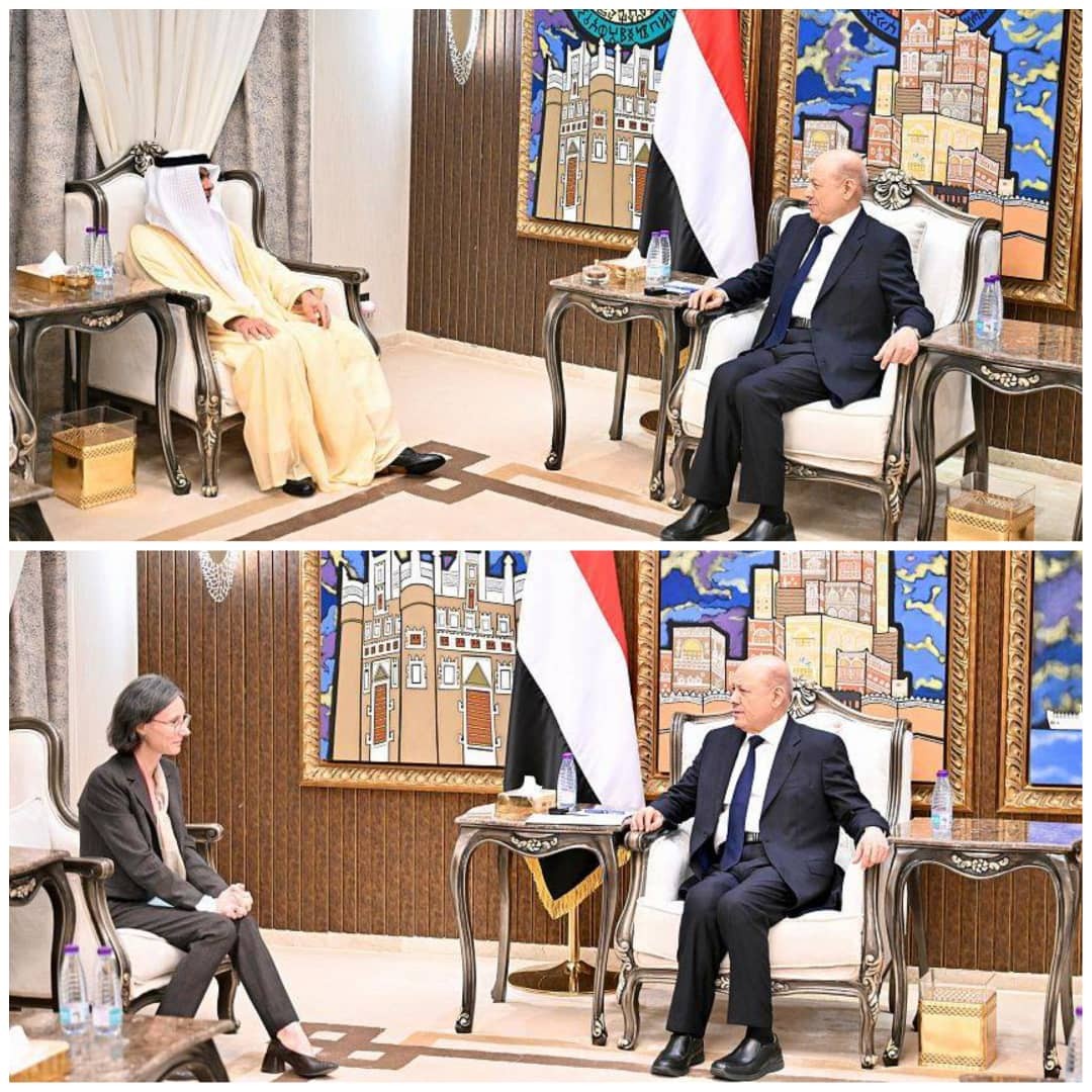العليمي يبحث مع سفيري الإمارات وفرنسا تعزيز الدعم الدولي والإصلاحات في اليمن