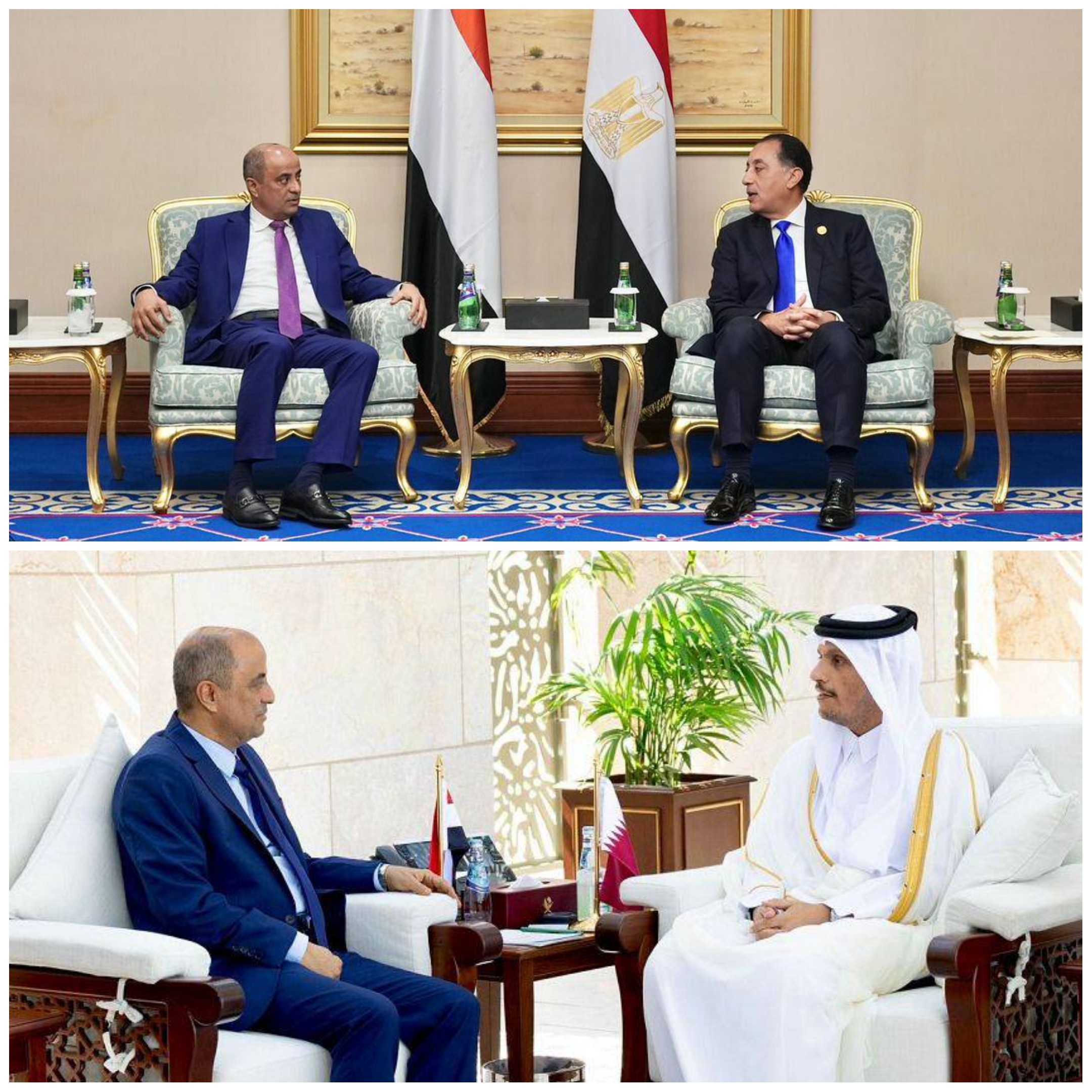بن بريك يبحث في الدوحة تعزيز التعاون مع مصر وقطر ودعم جهود التعافي في اليمن