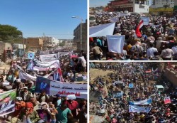 تعز: الآلاف يتظاهرون في التربة رفضاً للإعدام خارج القانون والانفلات الأمني