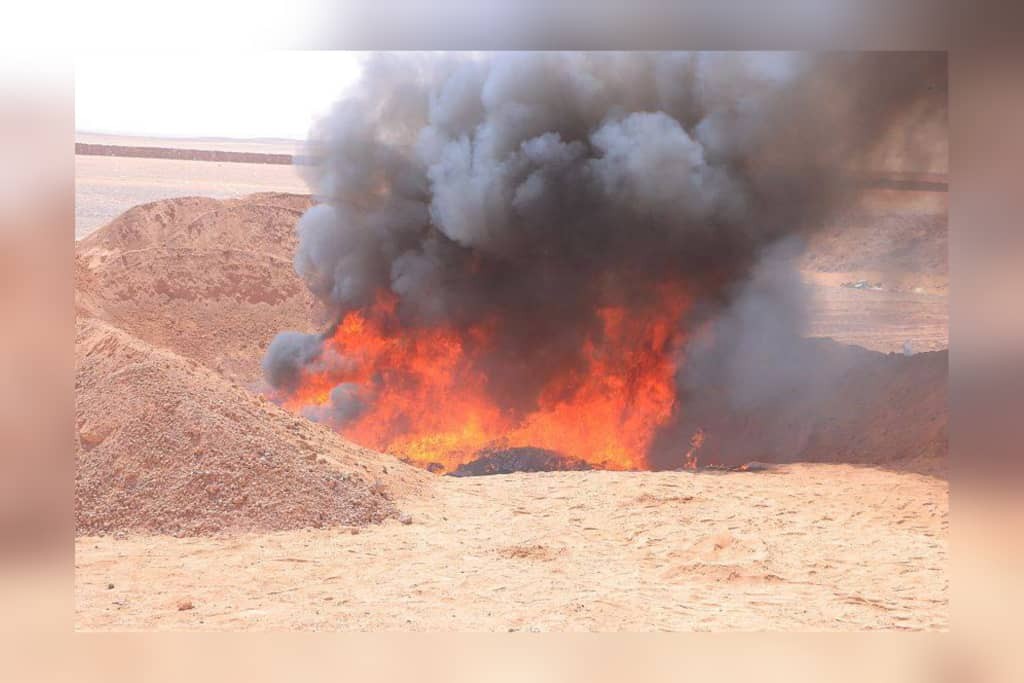 إتلاف كميات كبيرة من المخدرات المضبوطة في منفذ الوديعة
