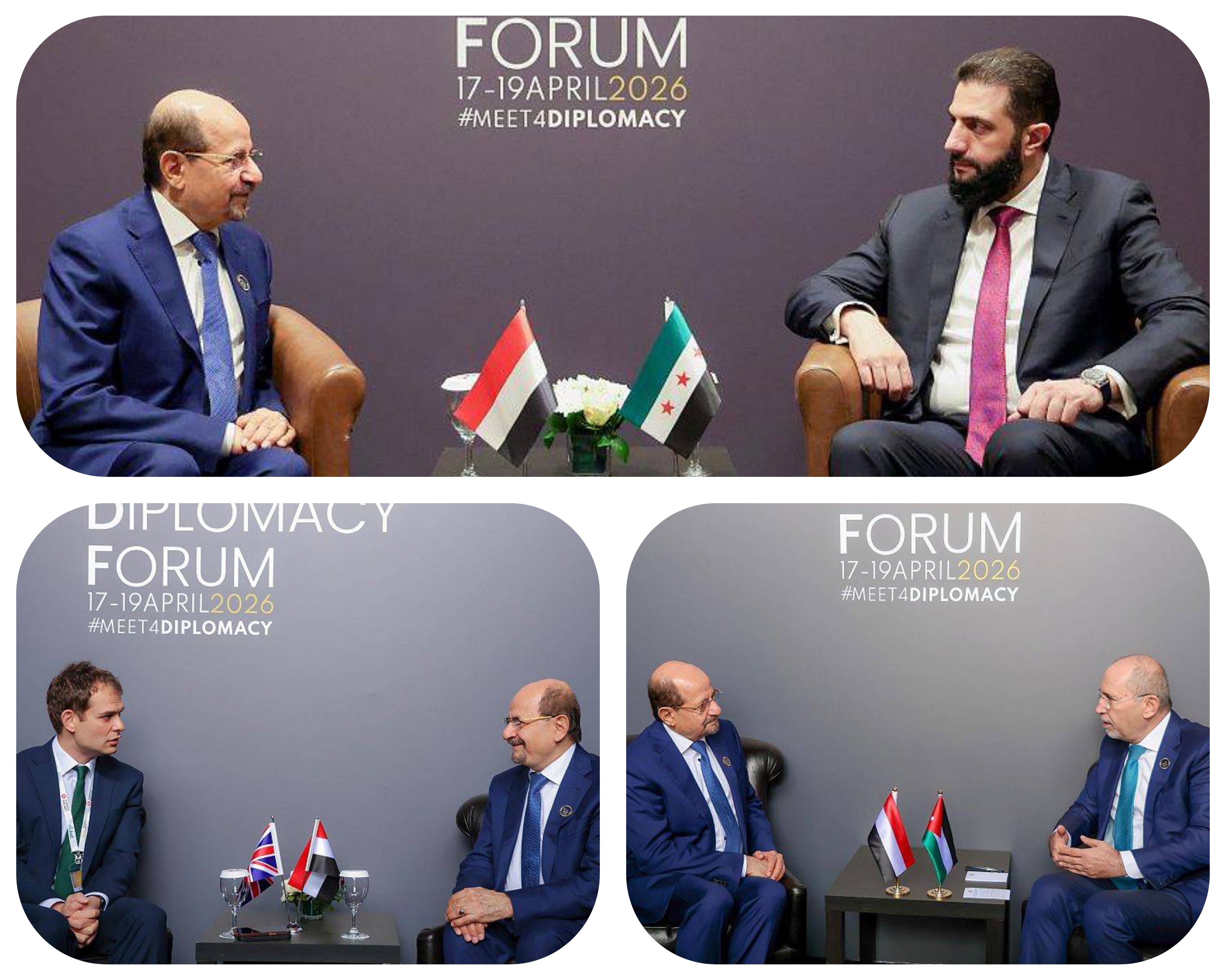 الزنداني يلتقي الرئيس السوري ويبحث مع الأردن وبريطانيا تعزيز العلاقات ودعم استقرار اليمن