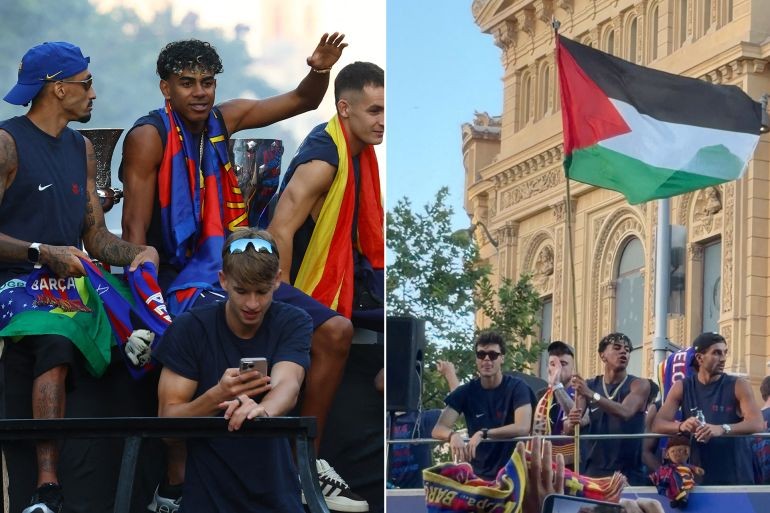 بن غفير يهاجم لامين جمال بعد رفعه علم فلسطين في احتفالات برشلونة