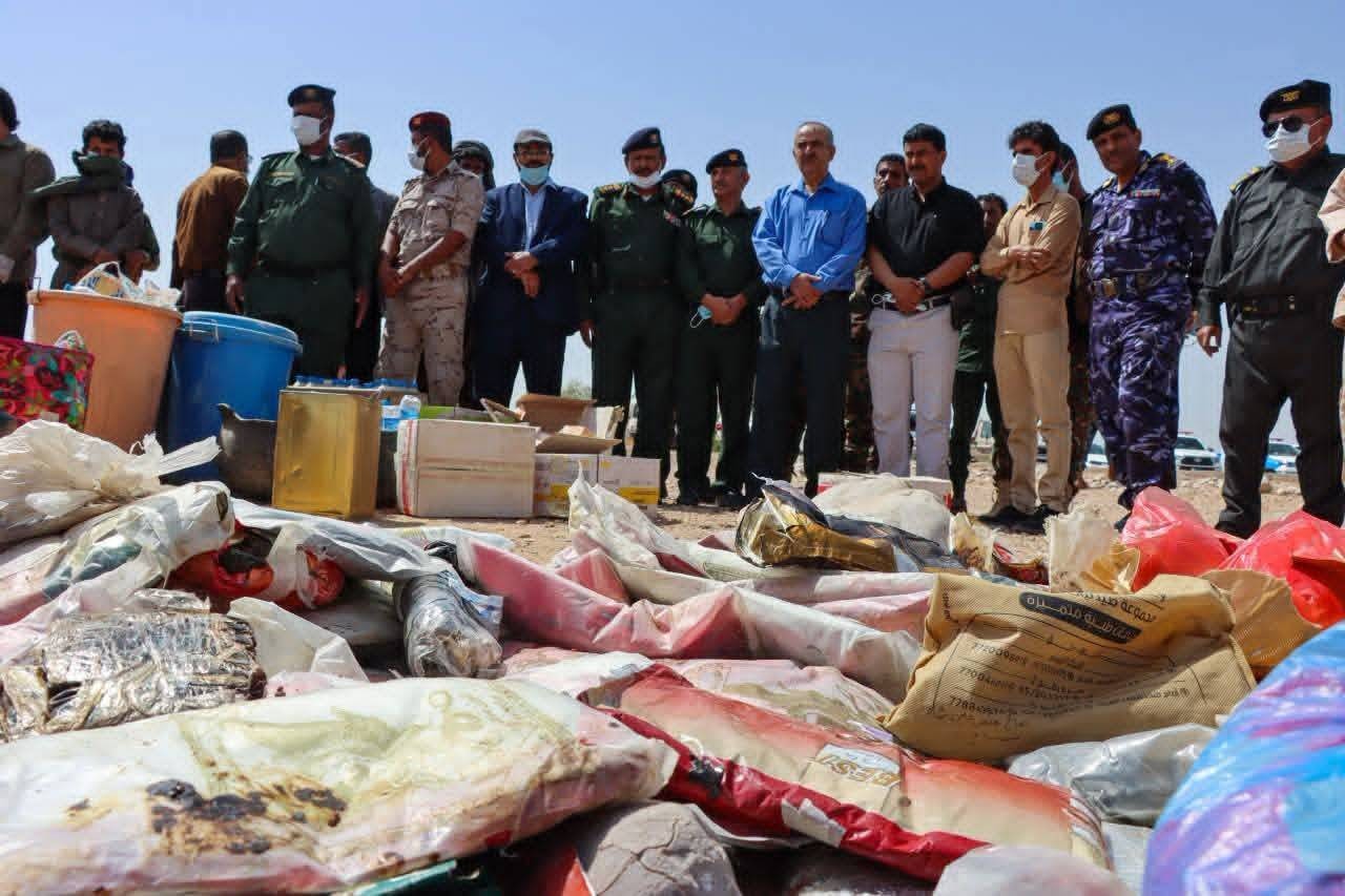 شبوة: اتلاف 116 كيلو من الحشيش و400 لتر من الخمور