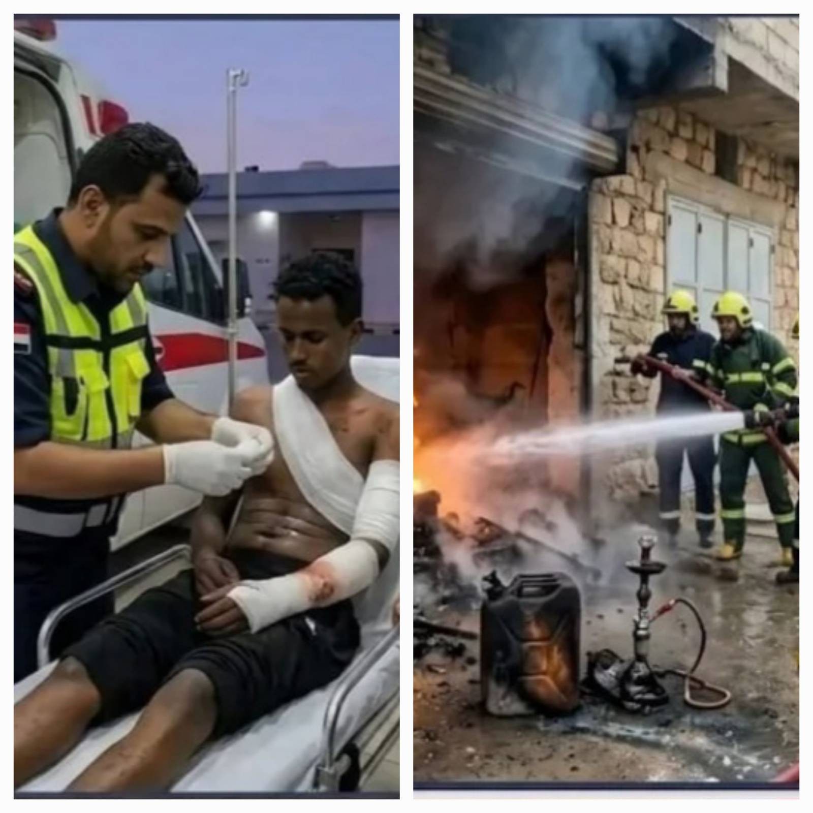 صومالي يضرم النار في جسده بالمهرة وإصابة زوجين بحروق في شبوة