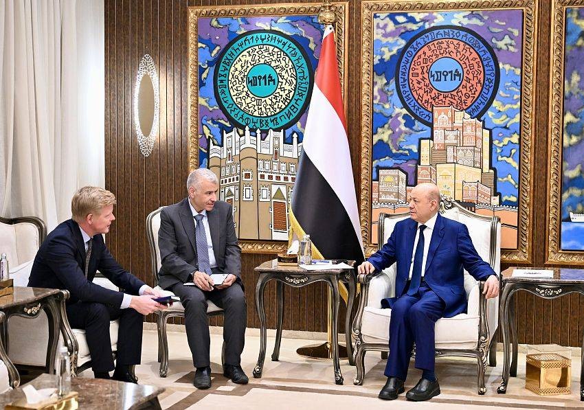 العليمي لغروندبرغ: الحوثيون يعرقلون جهود السلام ويرتبطون بأجندة إيران
